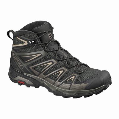 Salomon X ULTRA MID 3 AERO - Miesten Vaelluskengät - Oliivinvihreä/Mustat